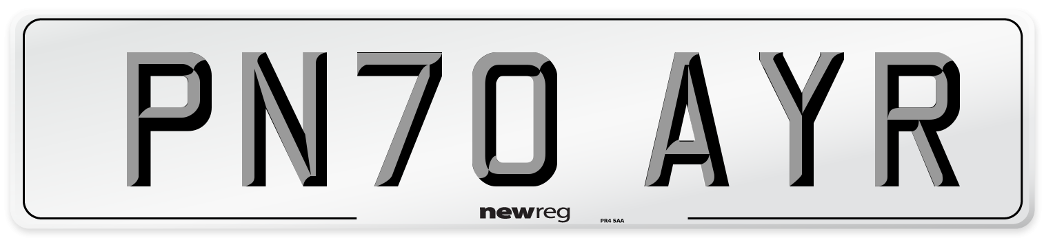 PN70 AYR Number Plate from New Reg